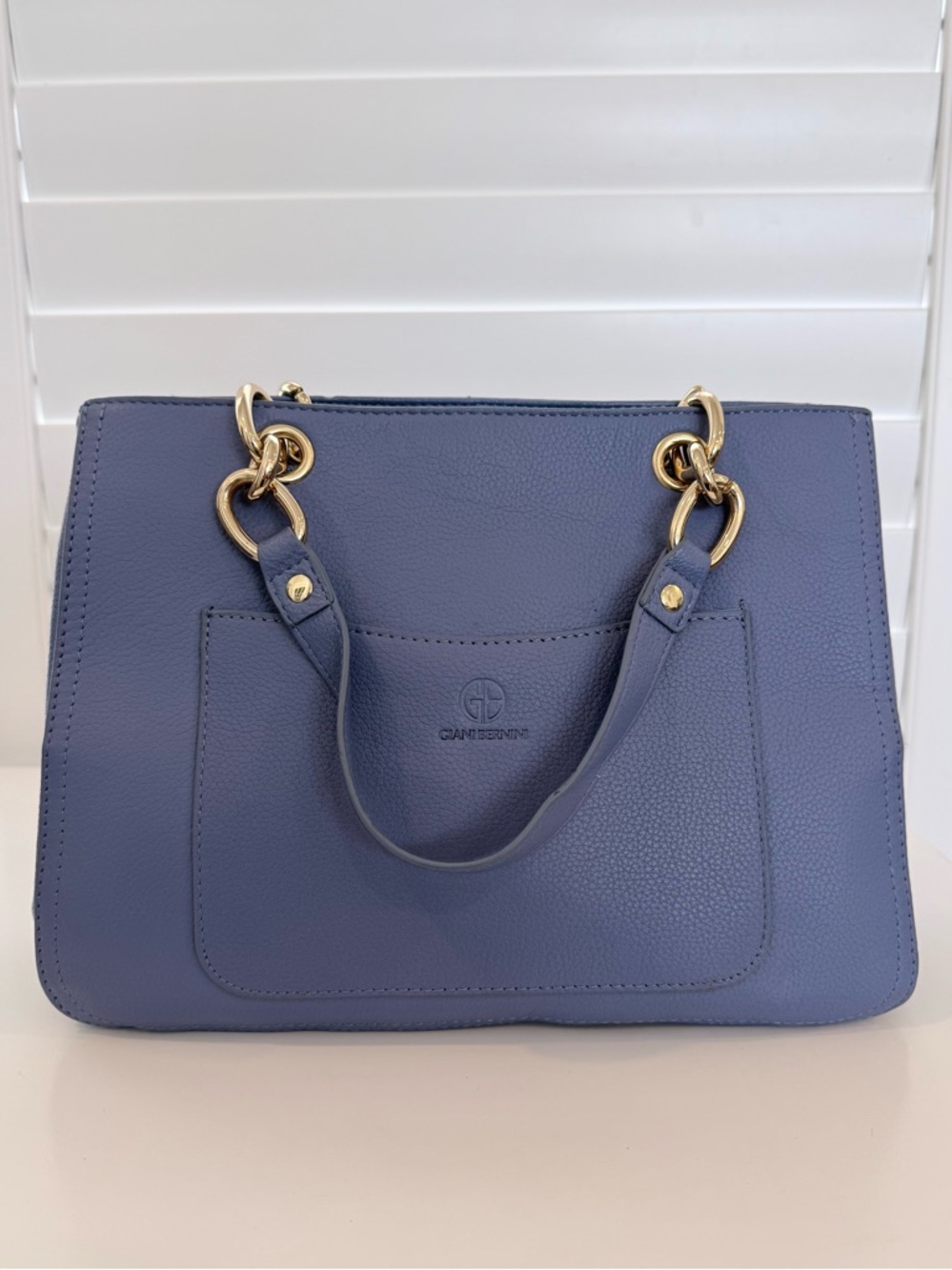 Giani Bernini Periwinkle Satchel with Gold Hardware NEW